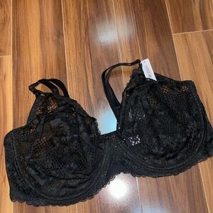 44G Adore me black unlined lace bra